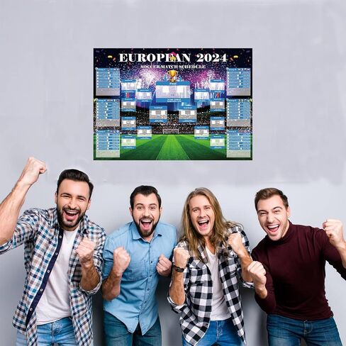YOFANUP EURO 2024 Wall Chart, EURO 2024 Decorations, EUROS 2024 Wall Chart - A2 Size, EURO 2024 Fixtures Poster, Great EURO 2024 gifts for Family, Friends, Children in Kuwait