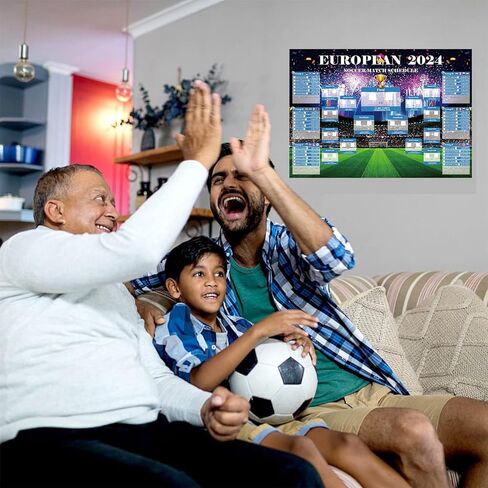 YOFANUP EURO 2024 Wall Chart, EURO 2024 Decorations, EUROS 2024 Wall Chart - A2 Size, EURO 2024 Fixtures Poster, Great EURO 2024 gifts for Family, Friends, Children in Kuwait