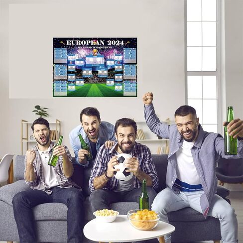 YOFANUP EURO 2024 Wall Chart, EURO 2024 Decorations, EUROS 2024 Wall Chart - A2 Size, EURO 2024 Fixtures Poster, Great EURO 2024 gifts for Family, Friends, Children in Kuwait