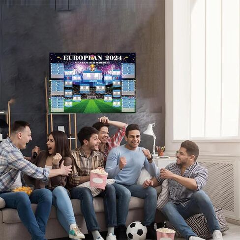 YOFANUP EURO 2024 Wall Chart, EURO 2024 Decorations, EUROS 2024 Wall Chart - A2 Size, EURO 2024 Fixtures Poster, Great EURO 2024 gifts for Family, Friends, Children in Kuwait