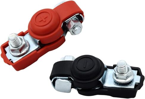 أطراف البطارية، المشابك الطرفية لكابل بطارية السيارة - الموصلات السلبية والإيجابية، النحاس، الغطاء البلاستيكي، الاتصال الجيد، مقاومة التآكل، مطبقة في ملحقات السيارات والشاحنات والشاحنات in Kuwait