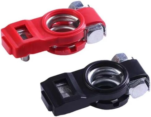 أطراف البطارية، المشابك الطرفية لكابل بطارية السيارة - الموصلات السلبية والإيجابية، النحاس، الغطاء البلاستيكي، الاتصال الجيد، مقاومة التآكل، مطبقة في ملحقات السيارات والشاحنات والشاحنات in Kuwait