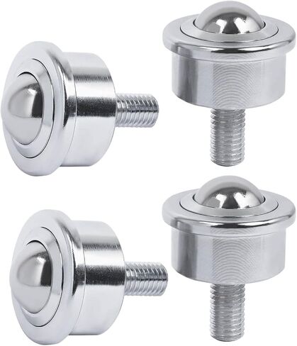 Roller Ball Transfer Bearing Casters - 5/8 Inch Diameter, M8 Ball Transfer Unit for Transmission,Heavy Duty Stud Mounted,Thread Stem,Bearing Steel & Carbon Steel,540 Lbs Total Load Capacity,Set of 6 in Saudi Arabia