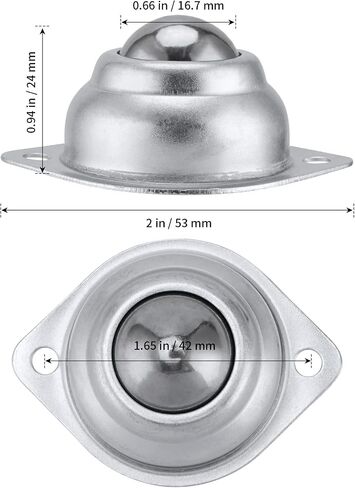 20 PCS 3/4 Inch Silver Roller Ball Transfer Bearing, Carbon Steel Screw Mounted Round Swivel Ball Transfer Unit Universal Ball Bearing Casters for Conveyor, Roller Stand,Transmission in Saudi Arabia