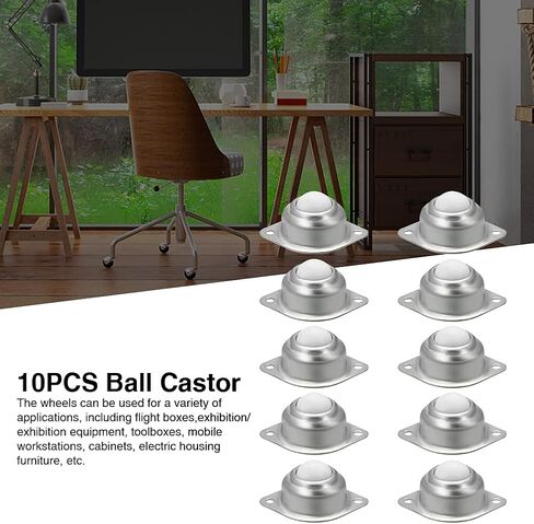Xiaokeis 10 PCS Ball Caster Roller, Roller Ball Transfer Bearings, Small Appliance Wheels with 360 Degree Rotation, Furniture Transfers Wheels for Toolboxes, Mobile workstations(Silver+White) in Saudi Arabia