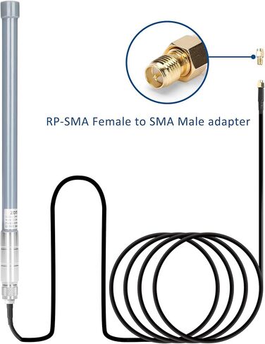 ZDTECH 915MHz LoRa Gateway Antenna Omni Directional Fiberglass هوائي خارجي داخلي LoRawan هوائي مع 20 قدم N أنثى إلى RP-SMA كابل تمديد ذكر لـ RAK HNT Lynx Helium Hotspot Miner in Kuwait