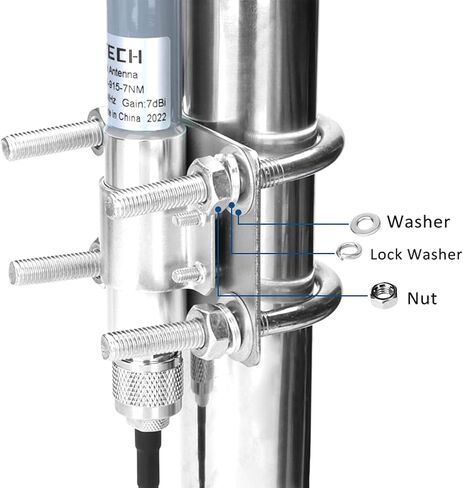 ZDTECH 915MHz LoRa Gateway Antenna Omni Directional Fiberglass هوائي خارجي داخلي LoRawan هوائي مع 20 قدم N أنثى إلى RP-SMA كابل تمديد ذكر لـ RAK HNT Lynx Helium Hotspot Miner in Kuwait