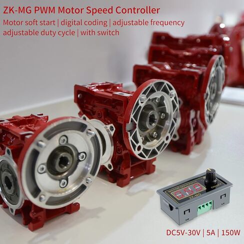 ZK-MG PWM Motor Speed Controller LED Digital Display Adjustable Signal Generator Driver Module 5V 12V 24V DC Motor Governor High Precision Speed Regulator with Shell in Saudi Arabia