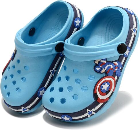 Toddler Clogs EVA Cute Cartoon Pattern Boys and Girls Clogs One-Foot Lightweight Breathable Children's Clogs Sandals in Saudi Arabia