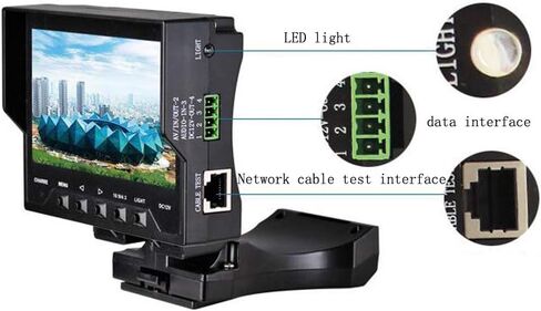Eoncore المحمولة 4.3 "الصوت والفيديو الأمن كاميرا CCTV تستر 12 فولت إخراج RJ45 كابل اختبار مراقب in Kuwait