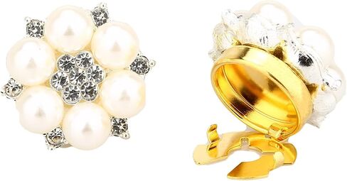 Cufflinks for Men Women Shirt Sleeve Buttons Faux Pearl Rhinestone Button Cover for Clothing Decorative Buttons Pins Fashion Cuff link Jewelry Buttons Girls Gifts in Saudi Arabia