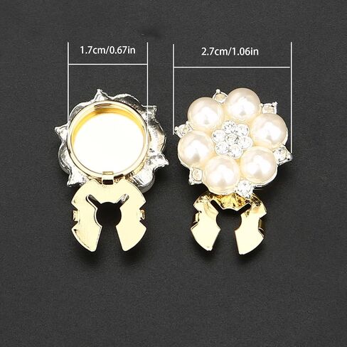 Cufflinks for Men Women Shirt Sleeve Buttons Faux Pearl Rhinestone Button Cover for Clothing Decorative Buttons Pins Fashion Cuff link Jewelry Buttons Girls Gifts in Saudi Arabia