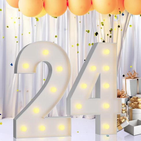 imprsv 3FT سرادق أرقام زخارف حفلات التخرج 2024، 3FT سرادق تضيء أرقام 24 لديكورات التخرج فئة 2024 (مشروع DIY) in Kuwait