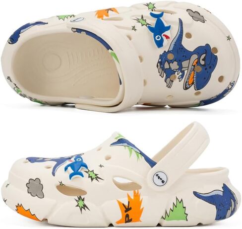 UPSOLO Boys Girls Clogs Kid's Garden Shoes Cute Cartoon Slides Sandals Slip-on Lightweight Indoor Outdoor Beach Water Shower Pool Slipper Children in Saudi Arabia