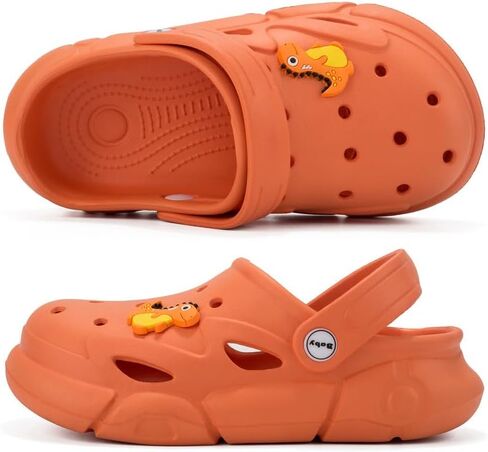 UPSOLO Boys Girls Clogs Kid's Garden Shoes Cute Cartoon Slides Sandals Slip-on Lightweight Indoor Outdoor Beach Water Shower Pool Slipper Children in Saudi Arabia