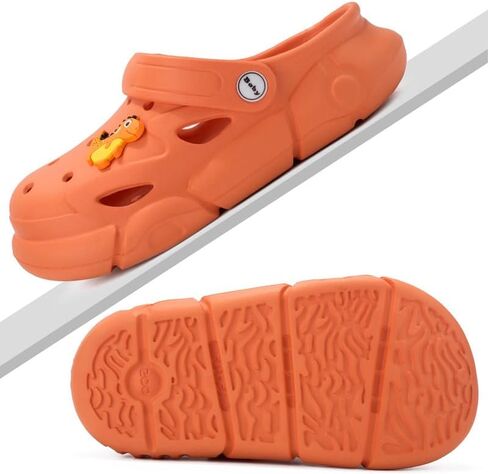 UPSOLO Boys Girls Clogs Kid's Garden Shoes Cute Cartoon Slides Sandals Slip-on Lightweight Indoor Outdoor Beach Water Shower Pool Slipper Children in Saudi Arabia