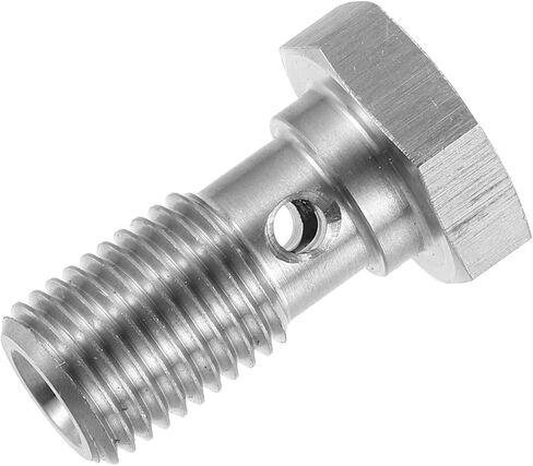 X AUTOHAUX 1pcs Stainless Steel AN3 3/8-24 Thread Turbo Brake Line Banjo Bolt with Copper Washers Single Banjo Bolt 20mm Length in Saudi Arabia