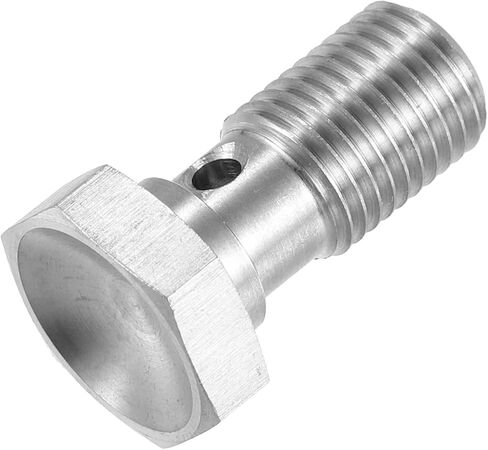 X AUTOHAUX 1pcs Stainless Steel AN3 3/8-24 Thread Turbo Brake Line Banjo Bolt with Copper Washers Single Banjo Bolt 20mm Length in Saudi Arabia