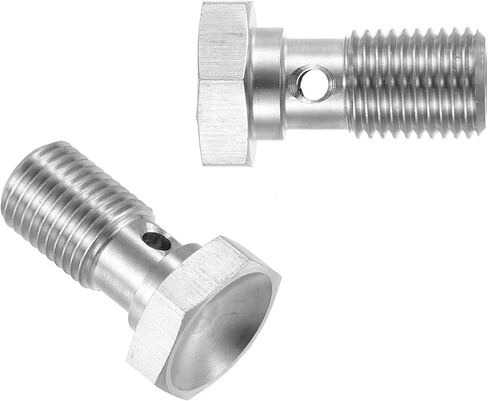 X AUTOHAUX 1pcs Stainless Steel AN3 3/8-24 Thread Turbo Brake Line Banjo Bolt with Copper Washers Single Banjo Bolt 20mm Length in Saudi Arabia
