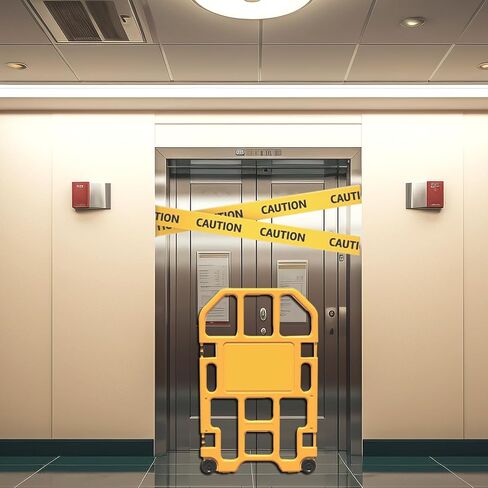 Mobile Safety Barricade, Collapsible Security Sign Barrier Gate, High Visibility Portable Driveway Barrier Fence for Double Sided Caution of Crowd Control Restricted Areas (1 pcs) in Saudi Arabia