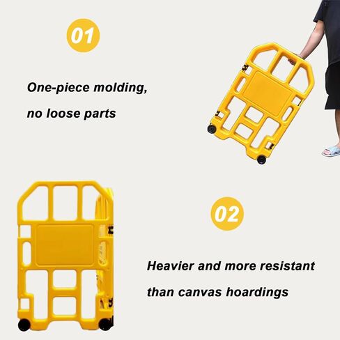 Mobile Safety Barricade, Collapsible Security Sign Barrier Gate, High Visibility Portable Driveway Barrier Fence for Double Sided Caution of Crowd Control Restricted Areas (1 pcs) in Saudi Arabia