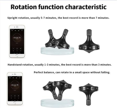 Precision Metal Spinning Top, High Performance Stainless Steel Spinning Tops Stress Relief Toys for Adults, Perfect Balance Spin Long Time for 5-10 Minutes (3PCS Black+Silver+Colorful) in Kuwait