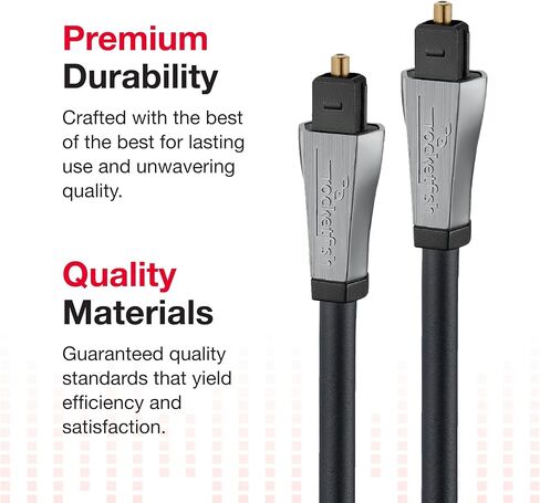 Rocketfish Toslink Optical Audio Cable - Fiber Optic Audio Cable for Home Theater & Sound System - Durable Cable Cord for Quality Audio - Black Optical Cable for TV & Soundbar - 4' in Saudi Arabia