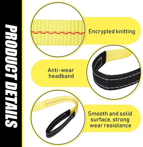 12 Pcs Lift Sling Straps Bulk 1"x 8' Heavy Duty Polyester Lifting Slings Web Winch Crane Tow Strap with 2 Loops 3300lbs Vertical 2640lbs Choker 6600lbs Basket for Vehicle Construction Trailer in Saudi Arabia