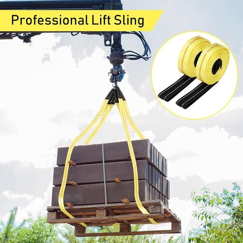 12 Pcs Lift Sling Straps Bulk 1"x 8' Heavy Duty Polyester Lifting Slings Web Winch Crane Tow Strap with 2 Loops 3300lbs Vertical 2640lbs Choker 6600lbs Basket for Vehicle Construction Trailer in Saudi Arabia