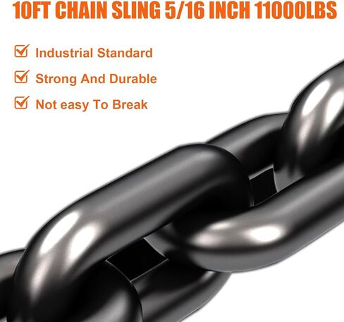 Lift Chain Sling with Hooks 10Ft 4 Way x 5/16 inch 11000lbs 5 Ton for Chains Lifting in Kuwait