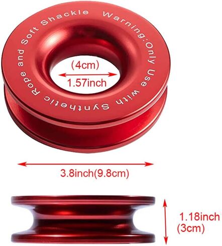 Snatch Recovery Ring 46000 LBS, Winch Snatch Block Compatible with ATV UTV SUV Truck Off-Road Vehicle Towing Soft Shackle Recovery (Black,1 Pack Snatch Ring in Saudi Arabia