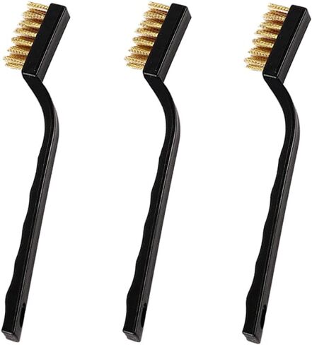 3 Pack Rust Remover Brass Brush, Small Wire Brush Brass Wire Brush, Brass Brushes for Cleaning, Brass Brush Tool Rust Remover for Metal (Brass Steel Nylon) in Saudi Arabia