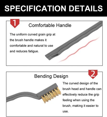 3 Pack Rust Remover Brass Brush, Small Wire Brush Brass Wire Brush, Brass Brushes for Cleaning, Brass Brush Tool Rust Remover for Metal (Brass Steel Nylon) in Saudi Arabia