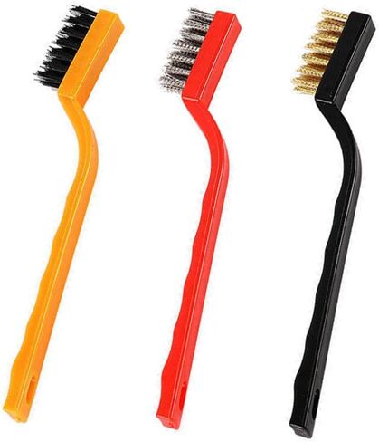 3 Pack Rust Remover Brass Brush, Small Wire Brush Brass Wire Brush, Brass Brushes for Cleaning, Brass Brush Tool Rust Remover for Metal (Brass Steel Nylon) in Saudi Arabia