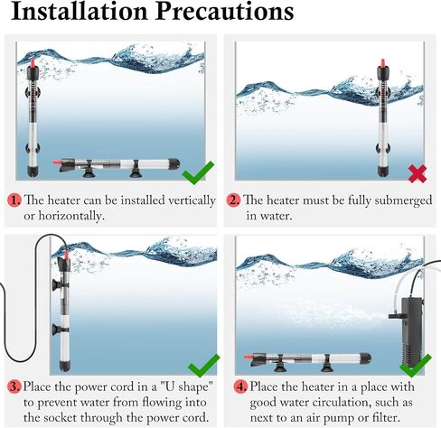 FEDOUR 50W 100W 300W Submersible Glass Heater for 5‑70 Gallon Aquariums in Saudi Arabia
