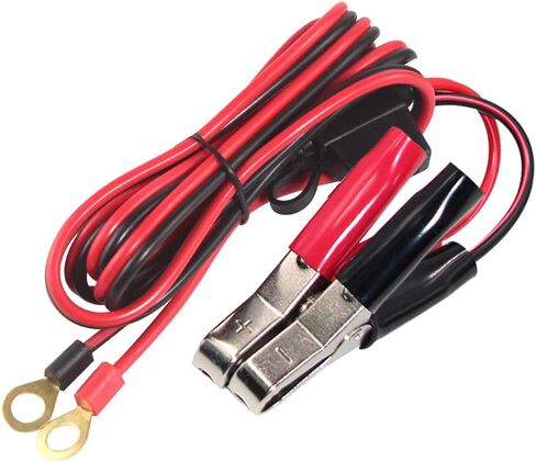 KUNCAN Alligator Clips Battery Terminals - Battery Alligator Clips to O Ring Terminal Harness Wire 2 Pin Lug Cable 16AWG, Eyelet Terminal Harness Extension Charge Cord 15A Fused (3ft) in Saudi Arabia