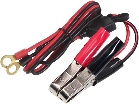KUNCAN Alligator Clips Battery Terminals - Battery Alligator Clips to O Ring Terminal Harness Wire 2 Pin Lug Cable 16AWG, Eyelet Terminal Harness Extension Charge Cord 15A Fused (3ft) in Saudi Arabia