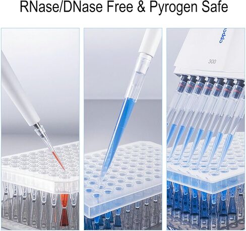 أطراف ماصات 10ul - أطراف ماصات عالمية، مع صندوق خالٍ من RNase/DNase وآمن للبيروجين، 96 طرف/رف Pk × 10 رفوف (960 طرف) in Kuwait