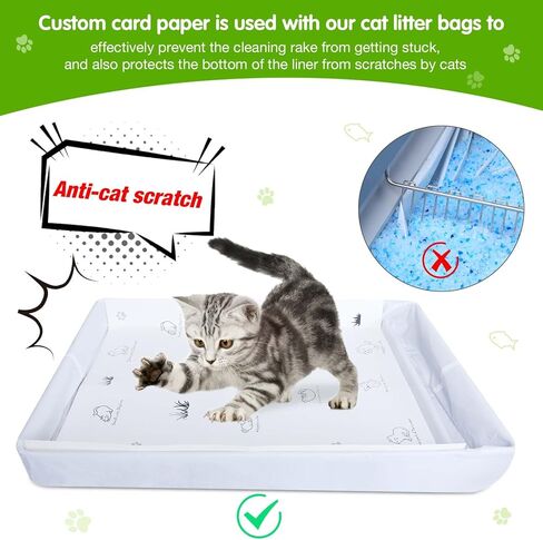 بطانات صندوق الفضلات المتوافقة مع عبوات فضلات القطط القابلة لإعادة الاستخدام للحيوانات الأليفة*، سكوب فري، بطانة فضلات القطط المقاومة للتمزق شديدة التحمل، 20 كيسًا من أكياس نفايات فضلات القطط ذات الرباط للاستعمال مرة واحدة لإعادة ملء أكياس الفضلات in Kuwait