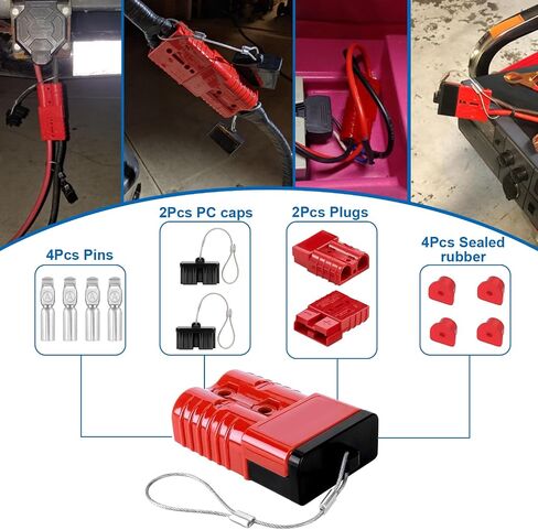 smseace 2Pack 50Amp Battery Quick Connect Plugs and connectors 6-12Gauge Battery Quick Disconnect for Winch, Trailer and trolling Motor Towing Winch Quick Connect Systems in Saudi Arabia