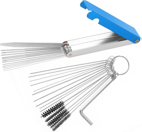 Carburetor Cleaning Tool Kit, Torch Tip Cleaner Set, Carburetor Carbon Dirt Jet Remove Cleaner 13 Cleaning Wires + 10 Cleaning Needles + 5 Nylon Brushes + 1 Wrench Welding Tip Cleaner(2 Pcs) in Saudi Arabia