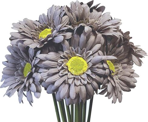 CraftMore Blue Colored Gerbera Daisy Stems 14 Inch Set of 12 in Saudi Arabia