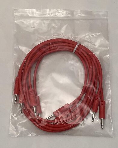 Luigi's Modular Supply Spaghetti Eurorack Patch Cables - Package of 5 Red Cables, 36" (90 cm) in Saudi Arabia