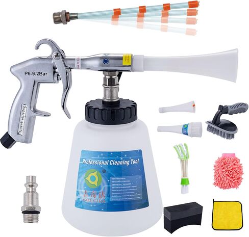 8 Car Cleaning Kit, Car Detailing Kit Cleaning Works with Air Compressor (Sponge Cloth + 5 x Brush Tips + Replacement Hose) 8 Parts Car Cleaning kit in Kuwait