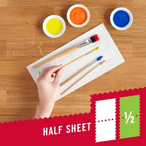 مناشف ورقية من براوني بيك-أ سايز، 12 لفة مزدوجة = 24 لفة عادية، مقاسين من الملاءات (نصف أو كامل)، منشفة ورقية قوية للاستخدام اليومي in Kuwait