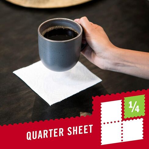 مناشف ورقية من براوني بيك-أ سايز، 12 لفة مزدوجة = 24 لفة عادية، مقاسين من الملاءات (نصف أو كامل)، منشفة ورقية قوية للاستخدام اليومي in Kuwait