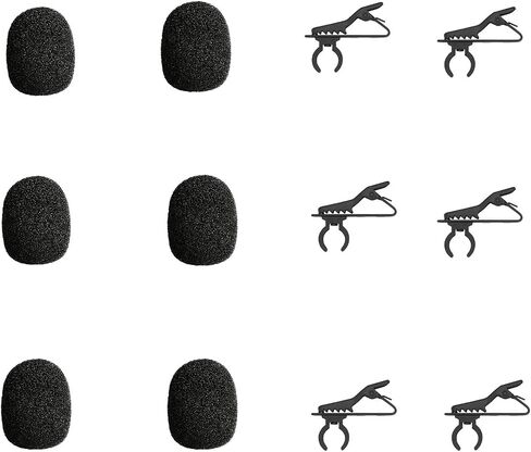 (6 packs) Foam Windscreen & Lapel Clips, BOYA Microphone Replacement Kit for Lapel Lavalier Microphone, Lav Microphone Accessories in Saudi Arabia