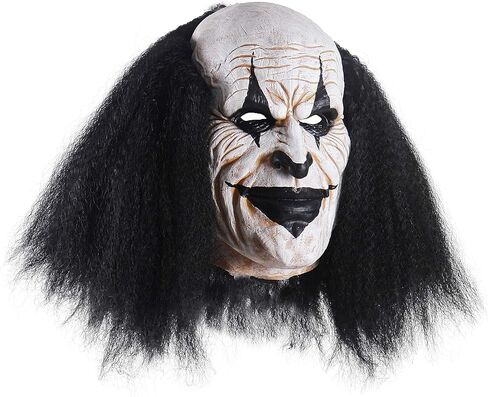 Adults Creepy Clown Face Mask Scary Joker Masks for Halloween（Black） in Saudi Arabia