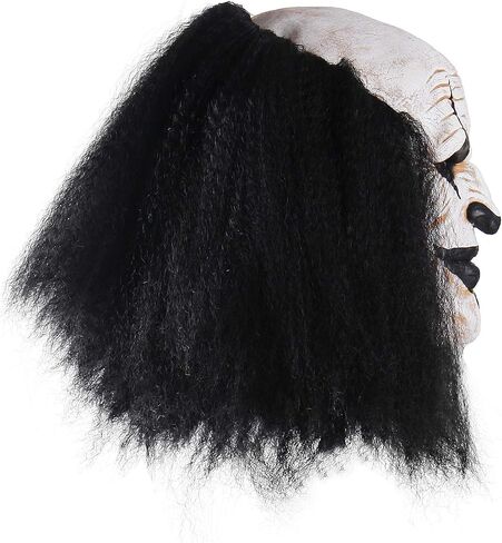 Adults Creepy Clown Face Mask Scary Joker Masks for Halloween（Black） in Saudi Arabia