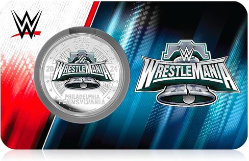 ميدالية WWE Wrestlemania XL 40 الفضية الرسمية للمصارعة لعام 2024 in Kuwait